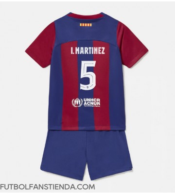 Barcelona Inigo Martinez #5 Primera Equipación Niños 2023-24 Manga Corta (+ Pantalones cortos)
